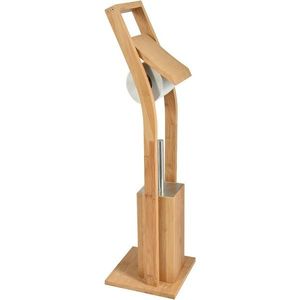 MSV Bambusový stojan na toaletný papier s kefou 16 x 29 x 70 cm vyobraziť