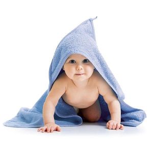 Bellatex Osuška pre bábätká s kapucňou svetlomodrá, 80 x 80 cm vyobraziť
