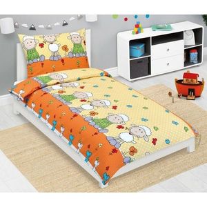 Bellatex Detské krepové obliečky Ovečka žltá, 140 x 200, 70 x 90 cm vyobraziť