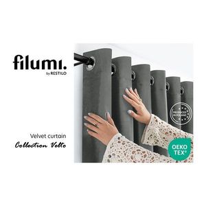 Tmavosivý zamatový dimout záves 530x300 cm Velto – Filumi vyobraziť