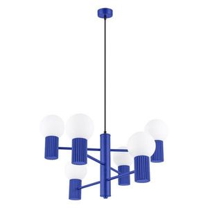 Modré závesné svietidlo so skleneným tienidlom Orbital – Sollux vyobraziť