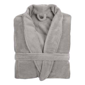 Svetlosivý plyšový župan Tiseco Home Studio Cozy, S/M vyobraziť