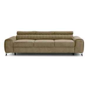 Svetlohnedá zamatová rozkladacia pohovka 261 cm Laurence – ELTAP vyobraziť