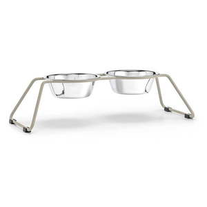 Súprava misiek s podstavcom pre psa z nehrdzavejúcej ocele Cena Greige M – MiaCara vyobraziť