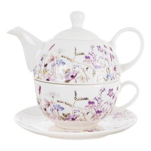 Biela/fialová porcelánová čajová súprava Louka – Orion vyobraziť