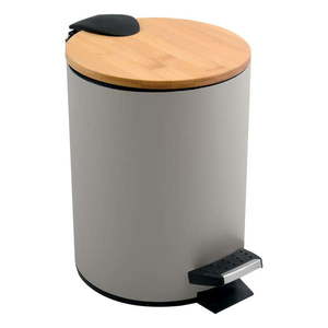Taupe nášľapný oceľový odpadkový kôš 5 l Adonis – Spirella vyobraziť