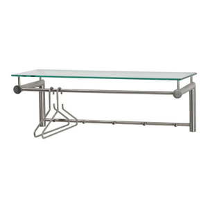 Kovový nástenný vešiak v striebornej farbe s poličkou 79 cm Suza – Spinder Design vyobraziť