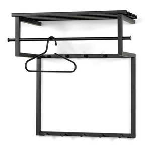 Čierny kovový nástenný vešiak s poličkou 76 cm Rizzoli – Spinder Design vyobraziť