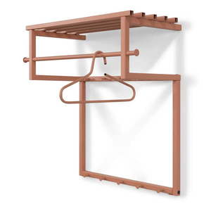 Kovový nástenný vešiak v lososovej farbe s poličkou 76 cm Rizzoli – Spinder Design vyobraziť