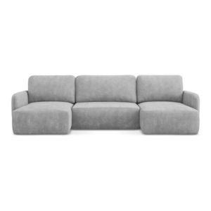 Svetlosivá ženilková rozkladacia/s úložným priestorom rohová pohovka (do tvaru "U") Lilo – Makamii vyobraziť