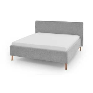 Svetlosivá čalúnená dvojlôžková posteľ s úložným priestorom s roštom 180x200 cm Riva – Meise Möbel vyobraziť