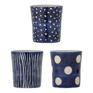 Tmavomodré šálky v súprave 3 ks na espresso z kameniny 190 ml Minoa – Bloomingville vyobraziť