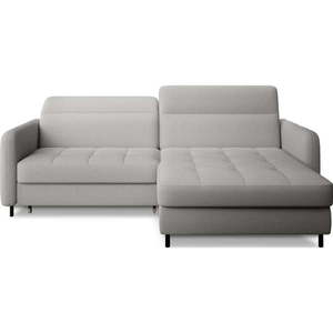 Sivá rozkladacia/s úložným priestorom rohová pohovka z textílie buklé (pravý roh/s leňoškou) Gomsi – ELTAP vyobraziť