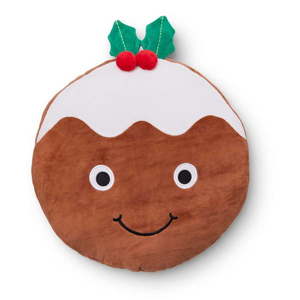 Plyšový dekoračný vankúš s vianočným motívom 35x35 cm Christmas Pudding – Catherine Lansfield vyobraziť