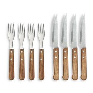 Antikoro steakové príbory v súprave 8 ks v striebornej farbe/v prírodnej farbe – Holm vyobraziť