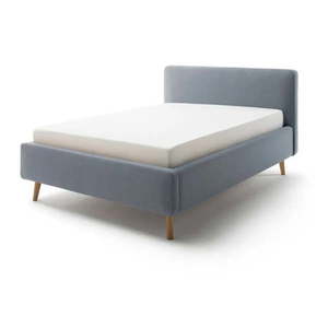 Sivomodrá čalúnená jednolôžková posteľ bez roštu 120x200 cm Mattis – Meise Möbel vyobraziť
