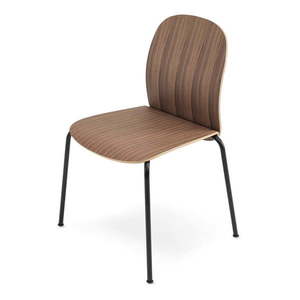 Hnedé stohovateľné jedálenské stoličky v súprave 2 ks v dekore orecha Book – Gazzda vyobraziť