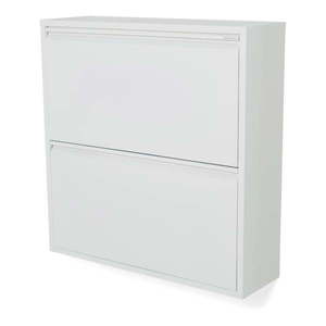 Biela kovová výklopná skrinka na topánky 75x77, 5x22, 5 cm Billy – Spinder Design vyobraziť