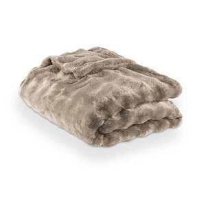 Taupe deka z mikroplyšu 150x200 cm Wave – Tiseco Home Studio vyobraziť