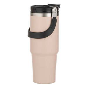 Béžová cestovná fľaša z nehrdzavejúcej ocele 1 l Eco – Ladelle vyobraziť