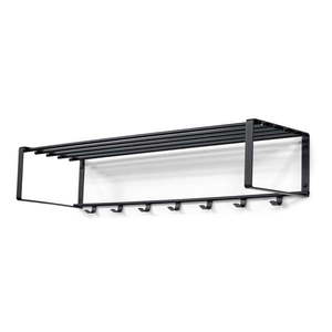 Čierny kovový nástenný vešiak s poličkou 100 cm Rex – Spinder Design vyobraziť