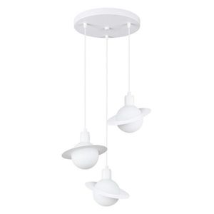 Biele detské svietidlo so skleneným tienidlom Mab – Sollux vyobraziť