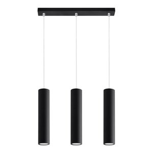 Čierne kovové závesné svietidlo Castro – Sollux vyobraziť