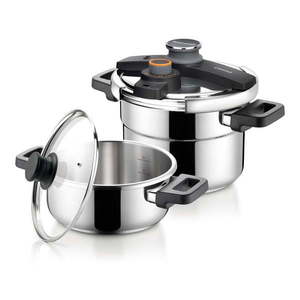 Tlakové nerezové hrnce v súprave 4 ks s pokrievkou Ultima duo – Tescoma vyobraziť