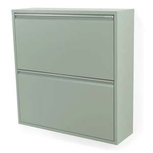 Sivozelená kovová výklopná skrinka na topánky 75x77, 5x22, 5 cm Billy – Spinder Design vyobraziť