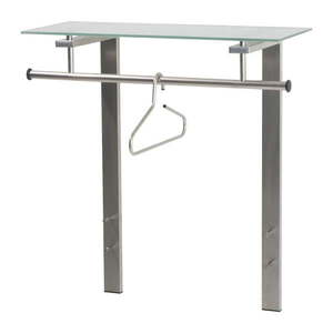 Kovový nástenný vešiak v striebornej farbe s poličkou 80 cm Dutch – Spinder Design vyobraziť