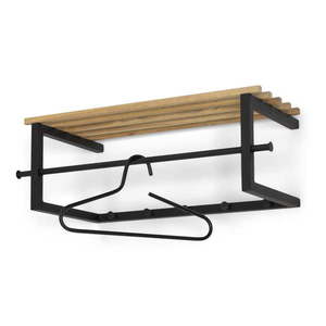 Čierny/v prírodnej farbe kovový nástenný vešiak s poličkou 76 cm Marco – Spinder Design vyobraziť
