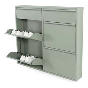 Sivozelená kovová výklopná skrinka na topánky 98x86x15 cm Billy – Spinder Design vyobraziť