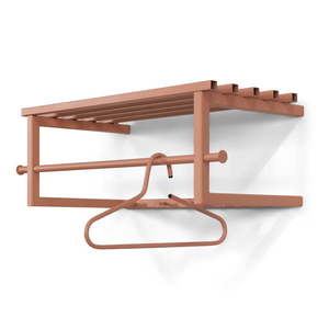 Kovový nástenný vešiak v lososovej farbe s poličkou 76 cm Marco – Spinder Design vyobraziť