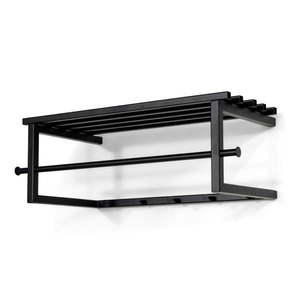 Čierny kovový nástenný vešiak s poličkou 76 cm Marco – Spinder Design vyobraziť