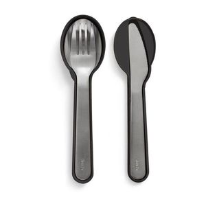 Čierne/v striebornej farbe antikoro cestovné príbory v súprave 3 ks To Go – Lékué vyobraziť