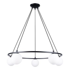 Biele/čierne závesné svietidlo so skleneným tienidlom Umerta – Sollux vyobraziť