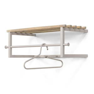 Kovový nástenný vešiak v prírodnej farbe/taupe s poličkou 76 cm Marco – Spinder Design vyobraziť