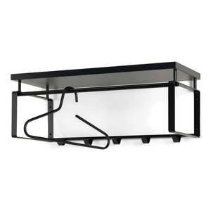 Čierny kovový nástenný vešiak s poličkou 70 cm Rex – Spinder Design vyobraziť