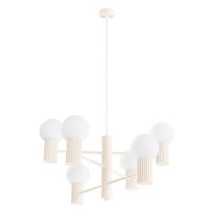 Krémovobiele závesné svietidlo so skleneným tienidlom Orbital – Sollux vyobraziť