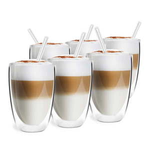 Dvojstenné/na latte sklenené hrnčeky v súprave 6 ks 350 ml – Vialli Design vyobraziť