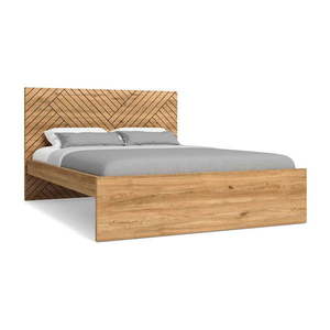 Dvojlôžková posteľ v dekore duba v prírodnej farbe 140x190 cm Zebra – Marckeric vyobraziť