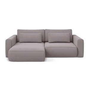 Zamatová rozkladacia/s úložným priestorom rohová pohovka v levanduľovej farbe (ľavý roh/s leňoškou) Kapua – Makamii vyobraziť