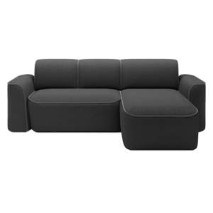 Tmavosivá rohová pohovka z textílie buklé (pravý roh/s leňoškou) Ume – ELTAP vyobraziť