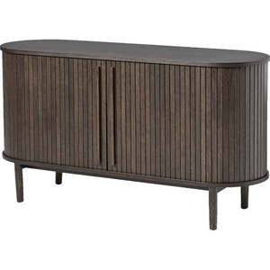 Hnedá komoda v dekore duba s posuvnými dverami 140x76x45 cm Meta – Unique Furniture vyobraziť