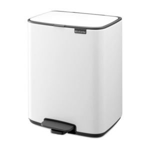 Biely pedálový oceľový odpadkový kôš 12 l Bo – Brabantia vyobraziť