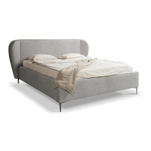 Svetlosivá čalúnená dvojlôžková posteľ s roštom 140x200 cm Makana – Makamii vyobraziť