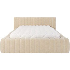 Béžová čalúnená dvojlôžková posteľ s úložným priestorom s roštom 160x200 cm Carilla – ELTAP vyobraziť