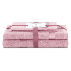 Svetloružové froté bavlnené uteráky a osušky v súprave 3 ks Avium – Restilo vyobraziť
