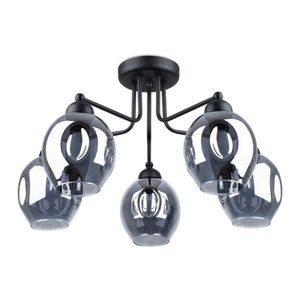 Čierne závesné svietidlo so skleneným tienidlom Garten – Sollux vyobraziť