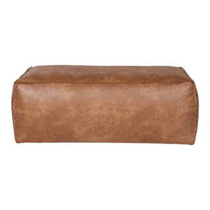 Koňakovohnedá podnožka z imitácie kože Rodeo – WOOOD vyobraziť